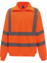 Sweat-shirt 1/4 zip haute visibilité