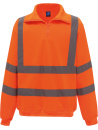 Sweat-shirt 1/4 zip haute visibilité