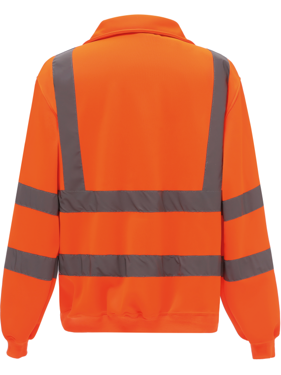 Sweat-shirt 1/4 zip haute visibilité
