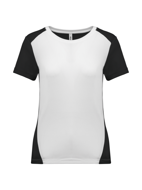 T-shirt de sport écoresponsable bicolore femme