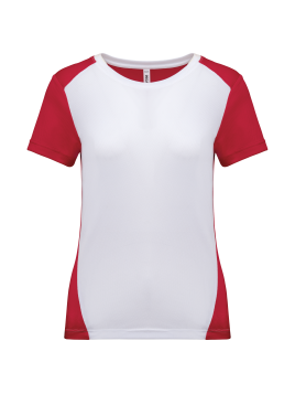 T-shirt de sport écoresponsable bicolore femme