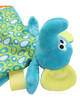 Doudou plat multicolore éléphant