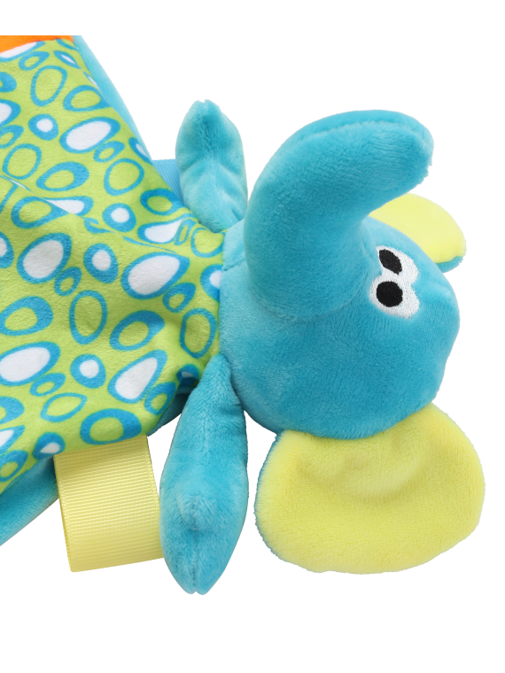Doudou plat multicolore éléphant
