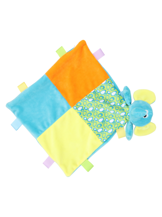 Doudou plat multicolore éléphant