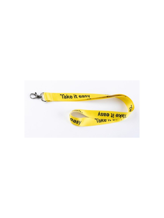 Tour de cou en tissu polyester avec mousqueton - Largeur 20 mm - Sublimation recto verso