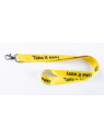 Tour de cou en tissu polyester avec mousqueton - Largeur 20 mm - Sublimation recto verso