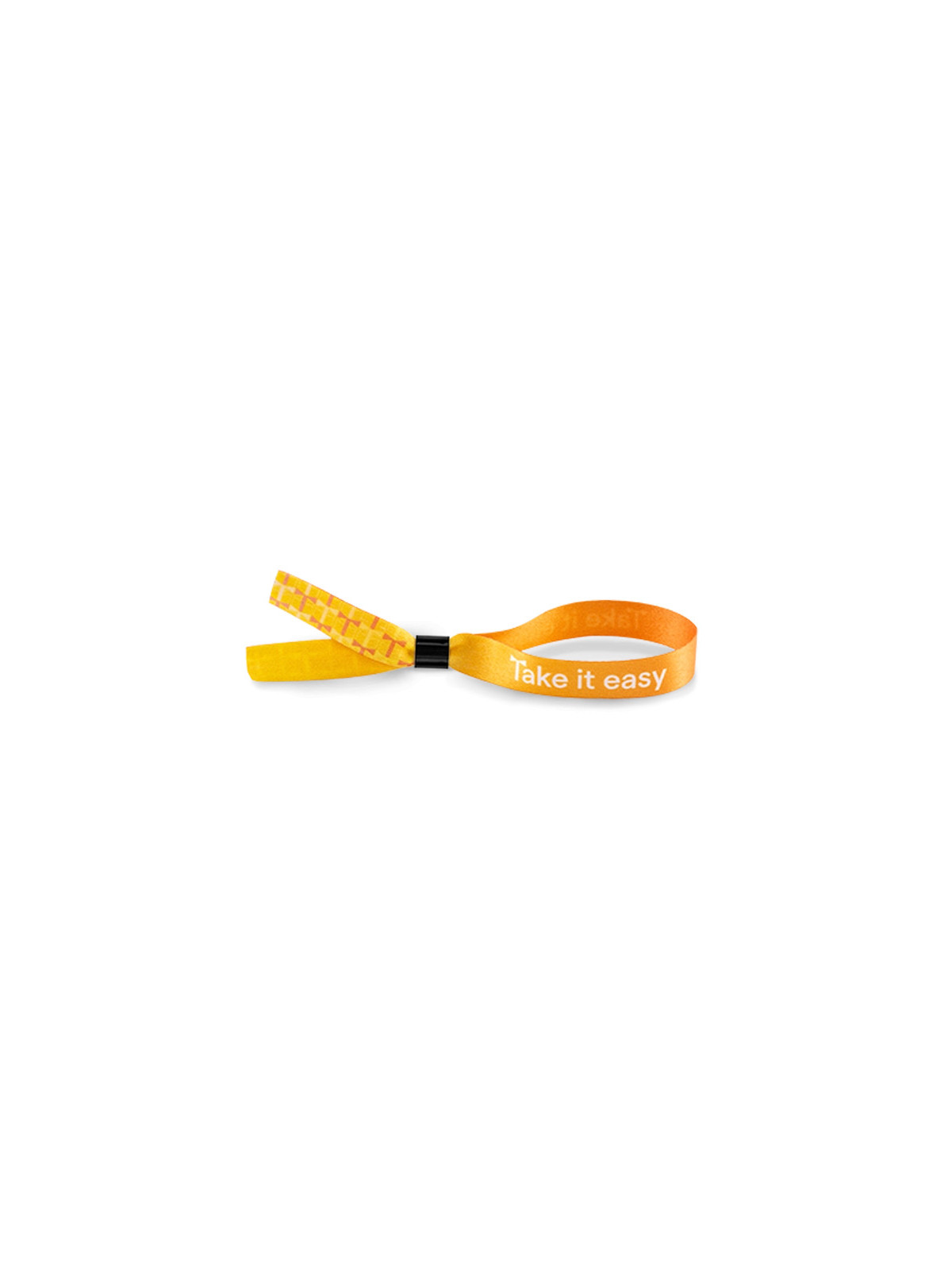 Bracelet évènementiel tissu polyester avec bague plastique inamovible - Personnalisé