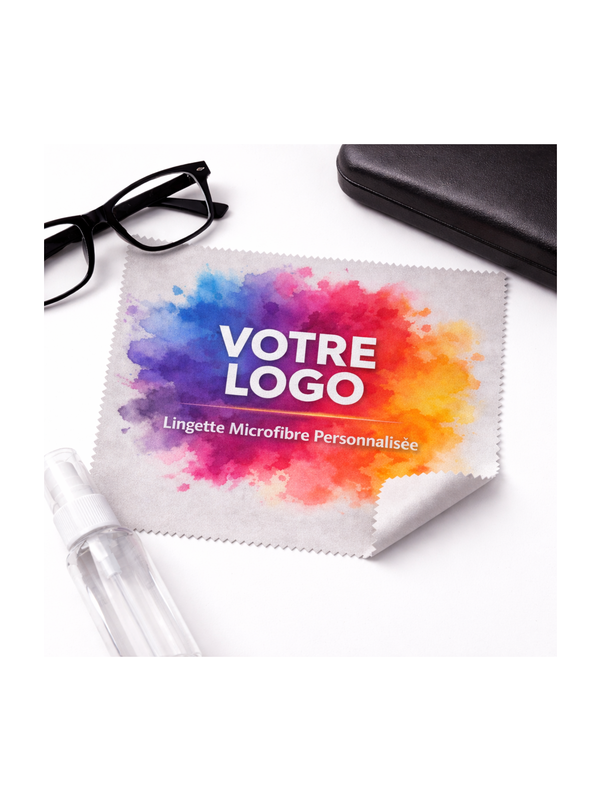 Lingette microfibre 15 x 18 cm personnalisée