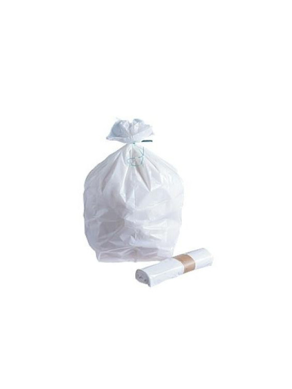 Sacs poubelle blanc petite contenance 20L - 10 µ - Le rouleau de 50 sacs