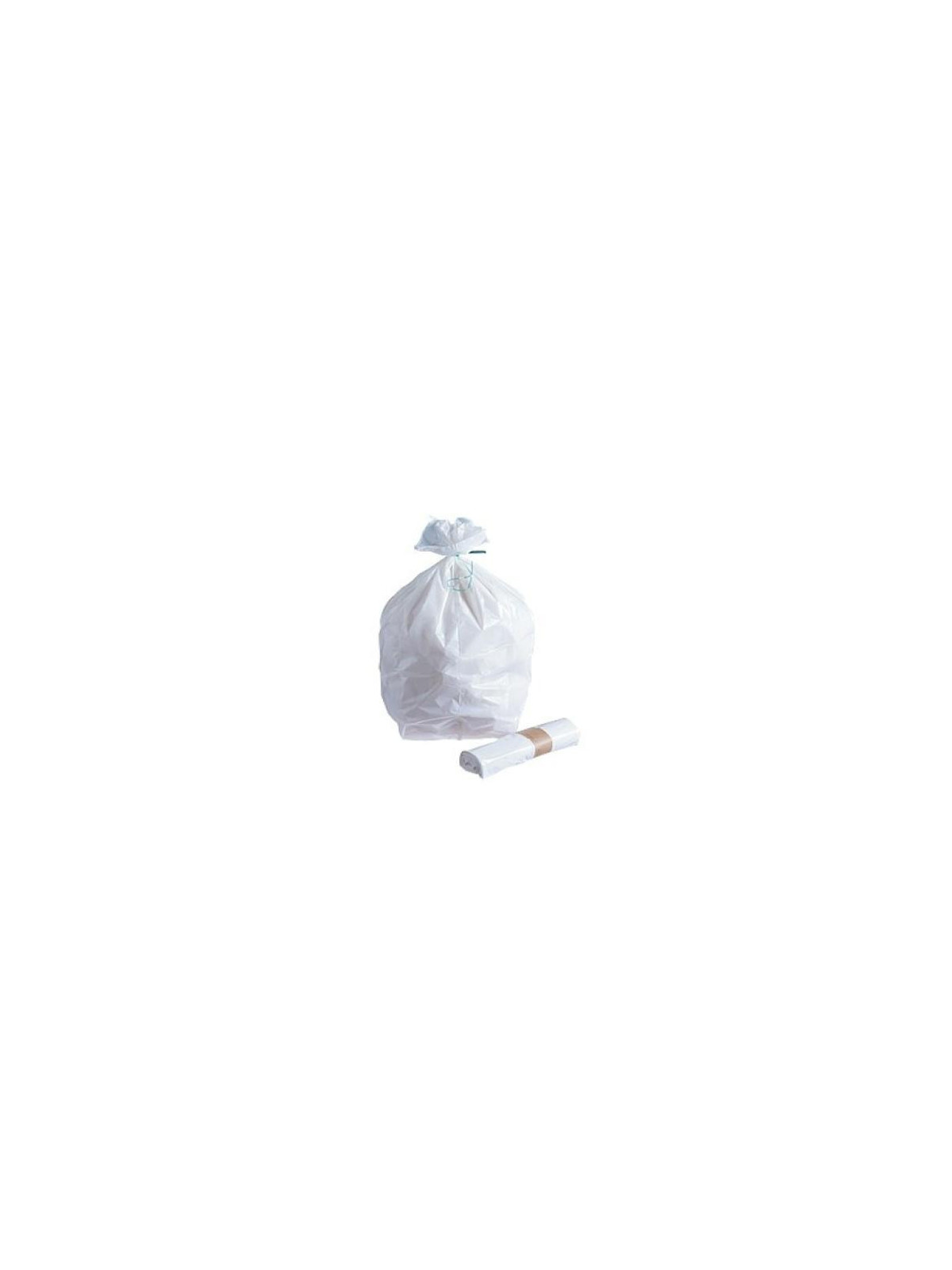Sacs poubelle blanc petite contenance 20L - 10 µ - Le rouleau de 50 sacs