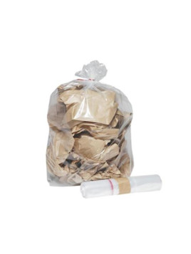 Sacs poubelle transparent 110L - 30 µ - Le rouleau de 20 sacs