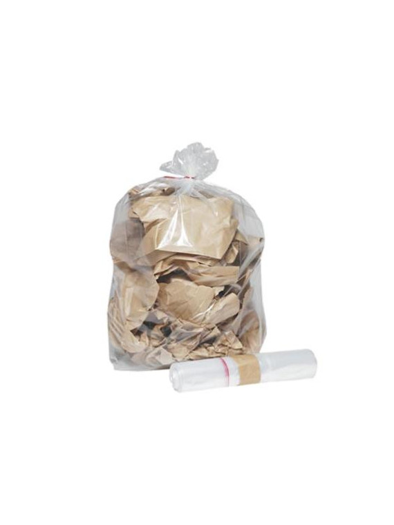Sacs poubelle transparent 110L - 30 µ - Le rouleau de 20 sacs