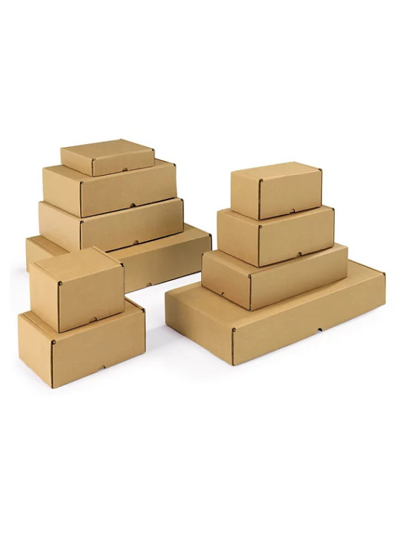 Boîte carton brune avec fermeture latérale 33x25x10 cm