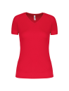 T-shirt de sport manches courtes col v femme