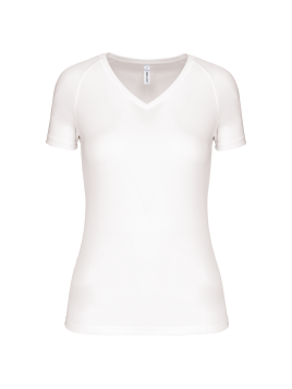 T-shirt de sport manches courtes col v femme