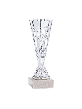 Coupe ajourée Argent – 24 cm (ABS, socle marbre)