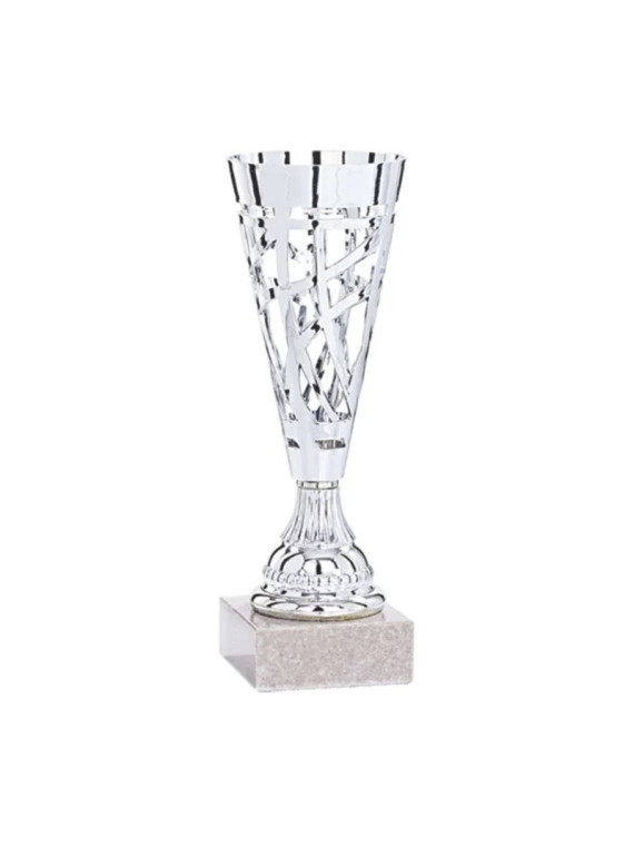 Coupe ajourée Argent – 24 cm (ABS, socle marbre)