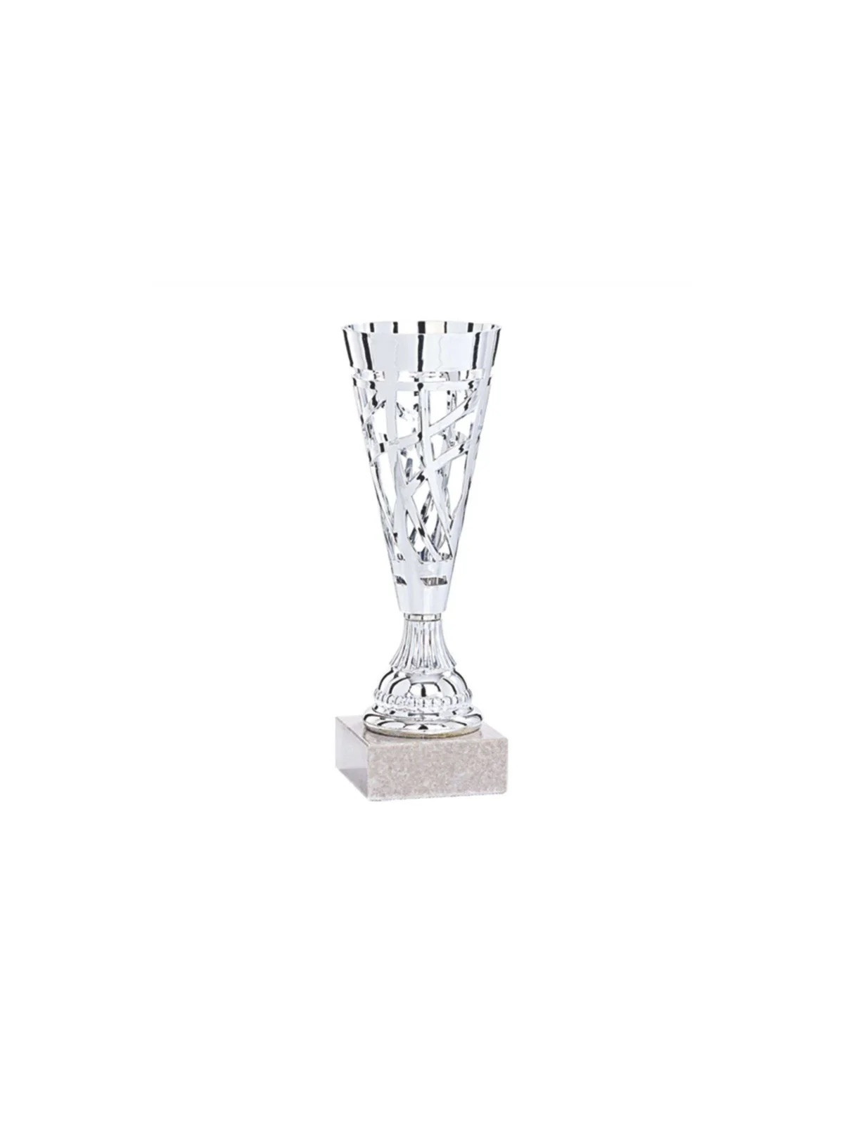 Coupe ajourée Argent – 24 cm (ABS, socle marbre)