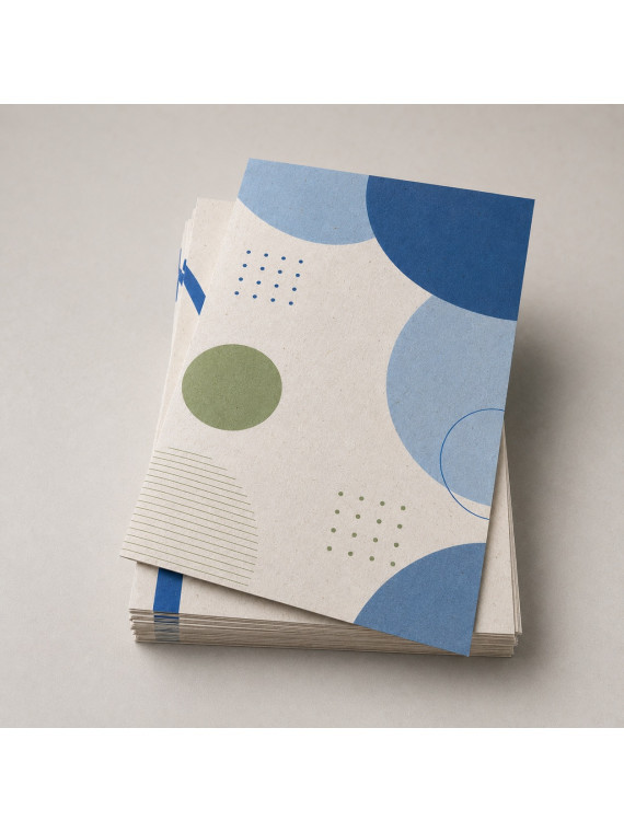 Flyer 300g/m² 100% recyclé nature offset en impression quadrichromie personnalisé