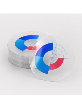 Sticker vinyle transparent monomère quadri