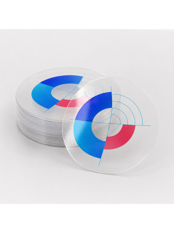 Sticker vinyle transparent monomère quadri