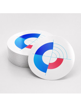 Sticker vinyle blanc polymère quadri