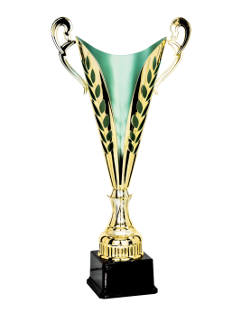Coupe trophée personnalisable dorée et verte | Andikado
