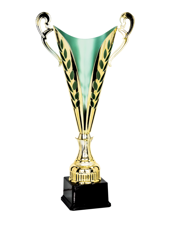 Coupe trophée personnalisable dorée et verte | Andikado