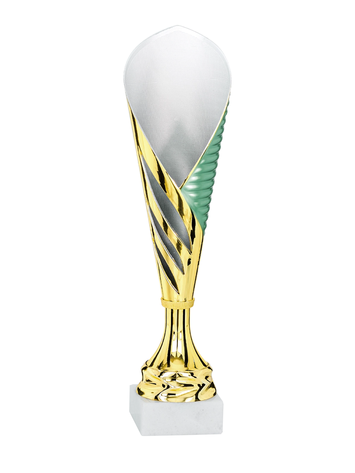 Coupe trophée personnalisable blanche et verte | Andikado
