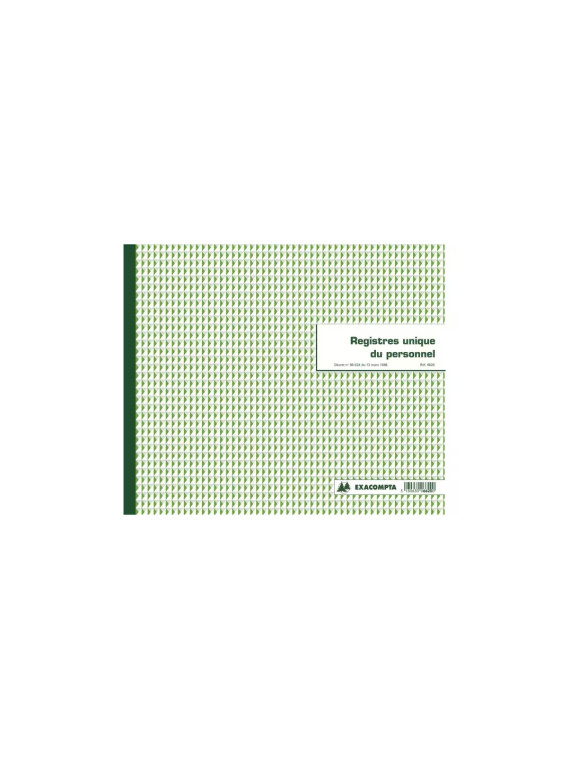 Registre imprimé unique du personnel Exacompta 6620E, 27 x 32 cm 52 pages