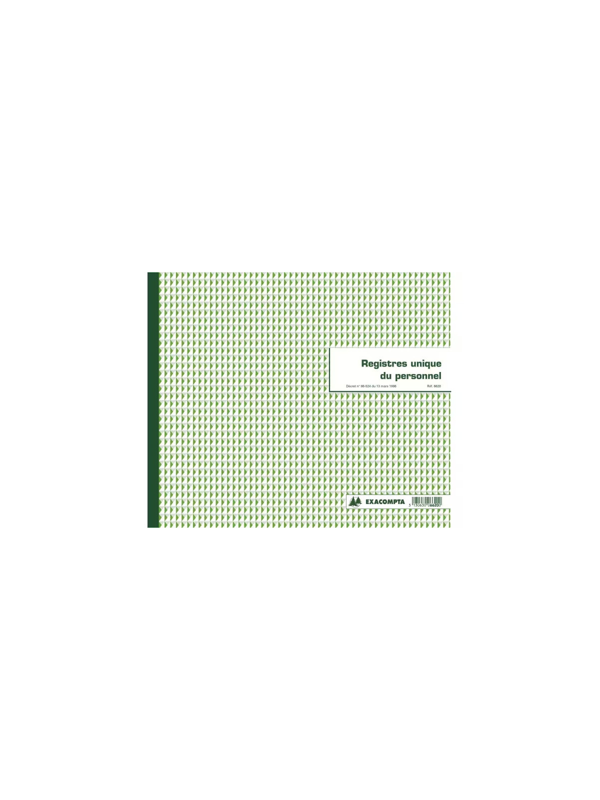 Registre imprimé unique du personnel Exacompta 6620E, 27 x 32 cm 52 pages