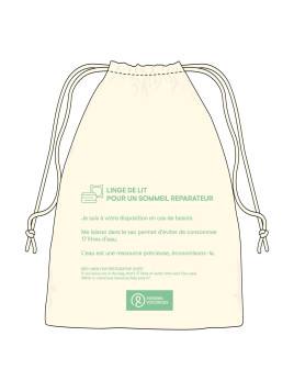 Sac "LINGE DE LIT" à cordelette 100 % coton pré-rétréci 200 g/m² personnalisé