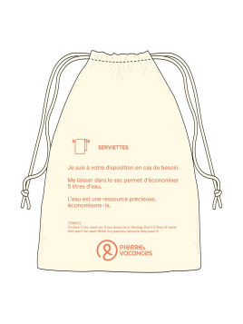 Sac "SERVIETTES" à cordelette 100 % coton pré-rétréci 200 g/m² personnalisé