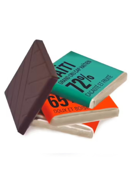 Carrés de chocolat noir Haïti/Pérou Bio 4g dispersés (Cce Equitable)