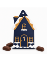Chalet de Noël garni de douceurs chocolatées, assortiment 50g