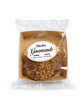 Palets de chocolat au lait et brisures de spéculoos 50g