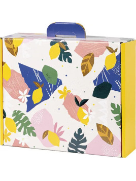 Valisette carton rectangle JARDIN D'AGRUMES - 34.2 x 25.0 x 11.5 cm