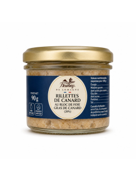 Rillettes de canard au bloc de foie gras de canard 90g (20% FG)
