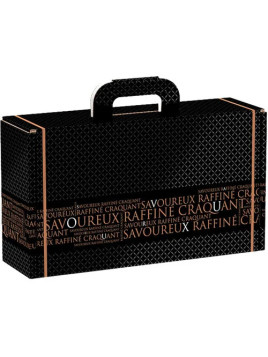 Valisette carton rectangle SAVOUREUX noir/cuivre - 33.0 x 18.5 x 9.5 cm