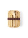 Ensemble Lunch box en verre / bambou 700 ml BEJAR + couverts