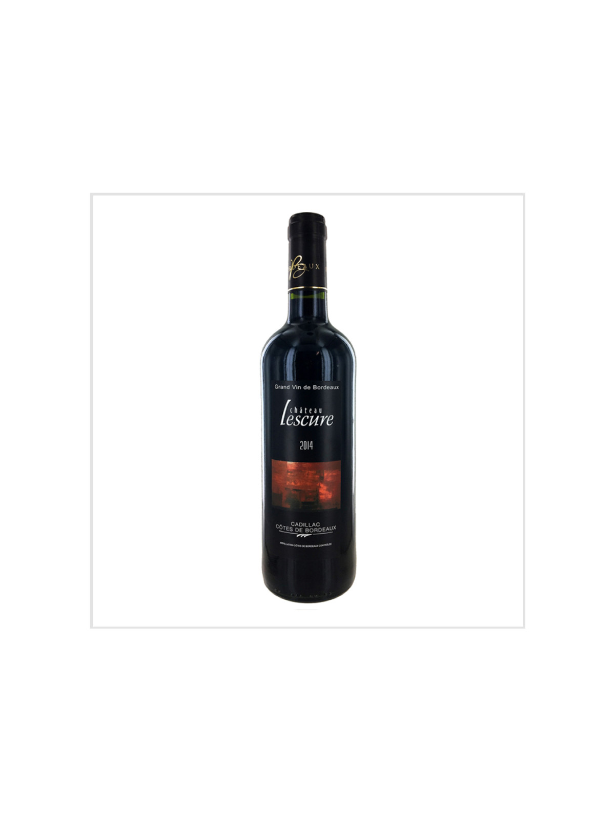 Vin Cadillac Côtes de Bordeaux rouge AOC - Château Lescure 75cl - Le carton de 6