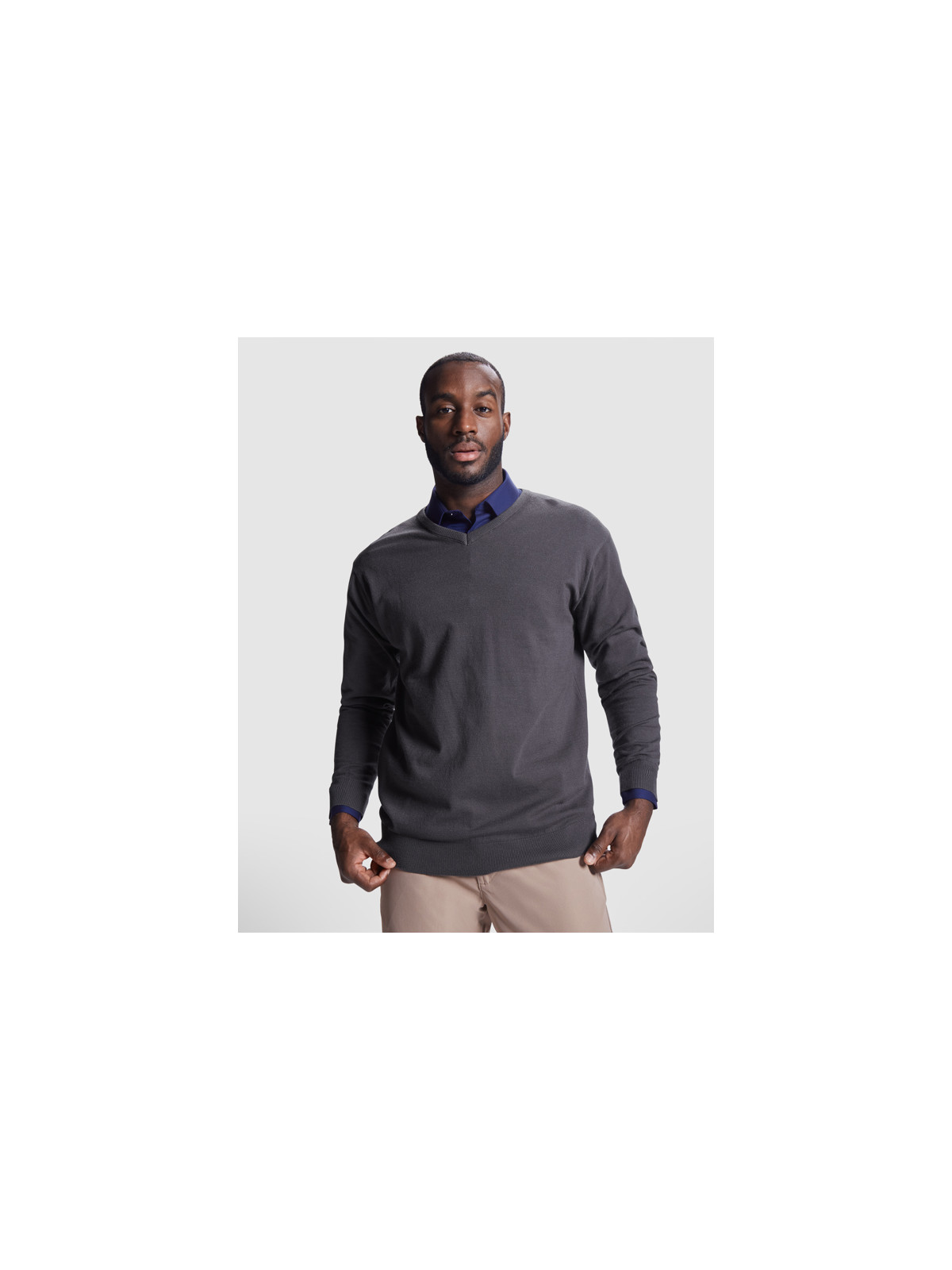 Pull à col V à mailles fines pour homme HILUX