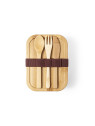 Ensemble Lunch box en verre / bambou 700 ml BEJAR + couverts