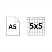 Bloc de bureau A5 sans couverture - Quadrillé 5x5 - Le lot de 5 blocs