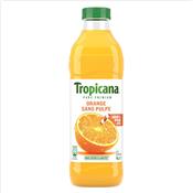 Jus d'orange pur jus sans pulpe sans sucres ajoutés TROPICANA 1L - Le pack de 4 bouteilles