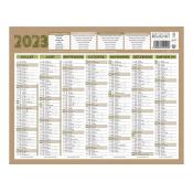 Calendrier mural recyclé Bouchut Natura - 21 x 26,5 cm - 2024 - 7 mois par face - 2023 - Le lot de 2