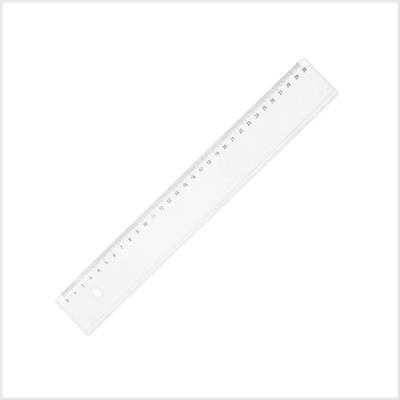 Règle plate en plastique transparente 1 biseau - 30 cm