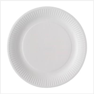 Assiette ronde en carton blanc biodégradable 23 cm - Le paquet de 100