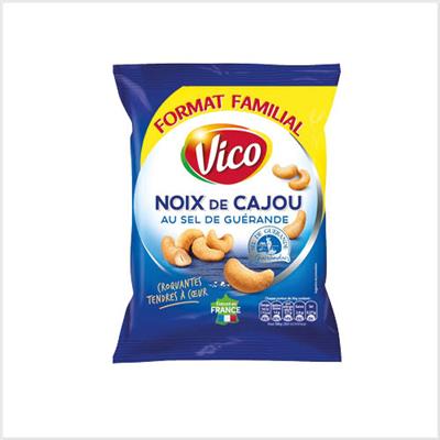 Noix de cajou grillées et salées au sel de Guérande VICO - Le sachet de 160g