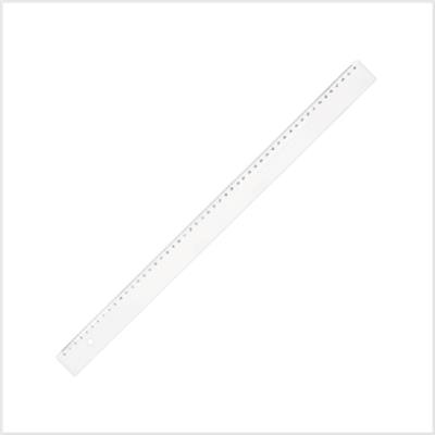 Règle plate en plastique transparente 1 biseau - 50 cm